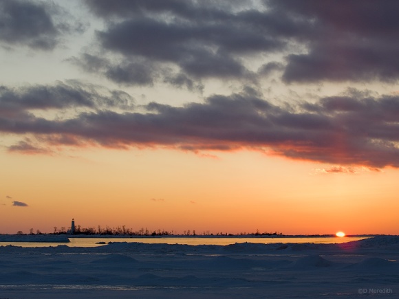 Chantry Island at sunset, Lake Huron, Ontario, Canada